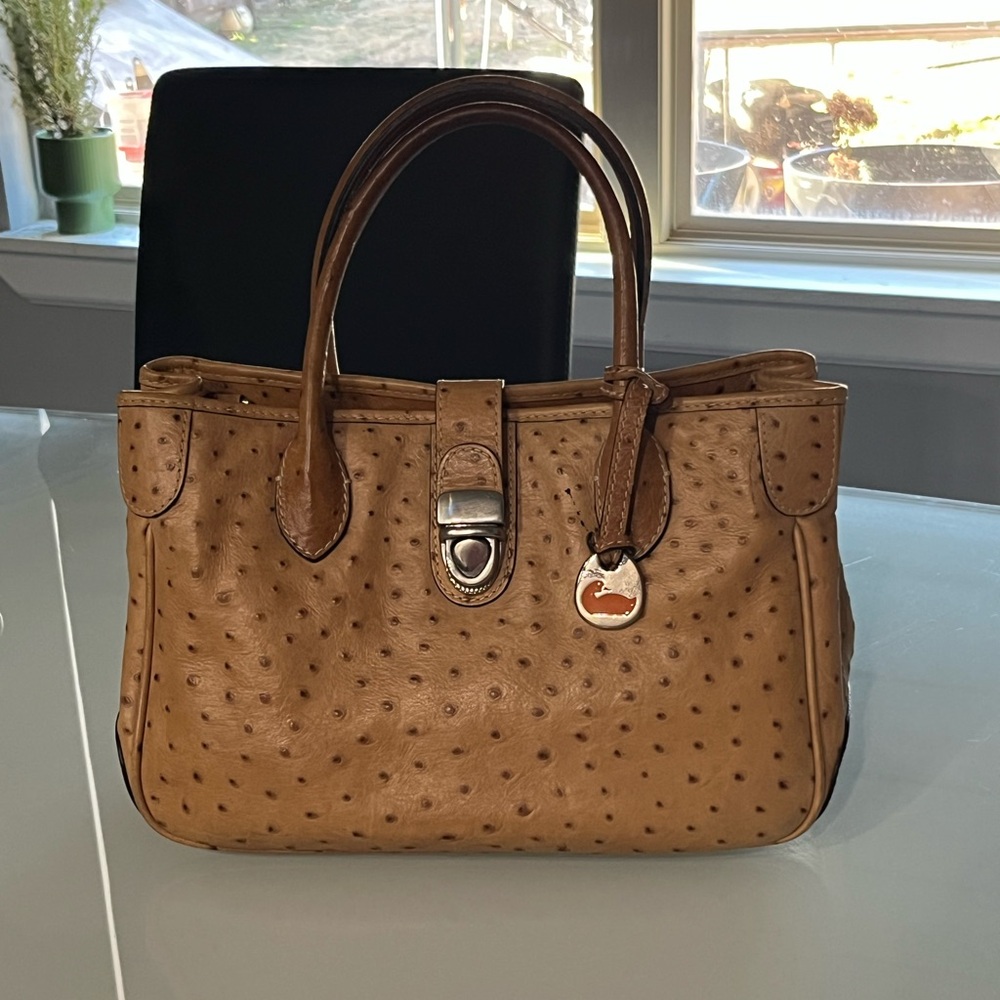 Dooney & Bourke Ostrich Leather Satchel. - Picture 2 of 13